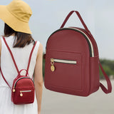 Women Backpack Bag Large Capacity PU Leather Zipper for Travel XIN-Shipping