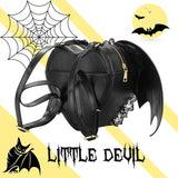 Women Backpack Bat Wing Backpack Punk Stylish School Bag for Girls