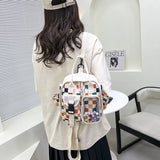 Canvas Mini Backpack Women Kawaii Badge Bag Girl School Mochila Portfolio