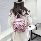 Canvas Mini Backpack Women Kawaii Badge Bag Girl School Mochila Portfolio
