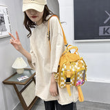 Canvas Mini Backpack Women Kawaii Badge Bag Girl School Mochila Portfolio