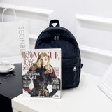 Canvas Mini Backpacks For Women Kawaii Badge Bag Girl Small School Backpacks