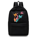 Canvas Backpack for Girls Kids Butterfly Print Laptop Travel Bag