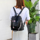 Women Backpack Casual Nylon Flower Embroidered Shoulder School Book Bags