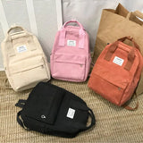 Women Corduroy Backpack Casual Rucksack for Teenage Girls