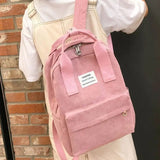 Women Corduroy Backpack Casual Rucksack for Teenage Girls