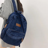 Women Backpack Cowboy Fabric Bag Backpack Shoulder Bag Girl College Bag