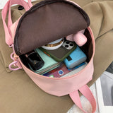 Women Backpack Cartoon Badge Shoulder Bag Eco Friendly Canvas Small Backpack