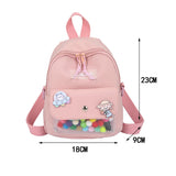 Women Backpack Cartoon Badge Shoulder Bag Eco Friendly Canvas Small Backpack