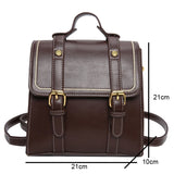 Vintage Small PU Leather Women Backpack School Bags for Girls