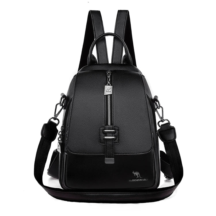 Women Backpack Leather Women Bag School Bags Multifunction Large Capacity
