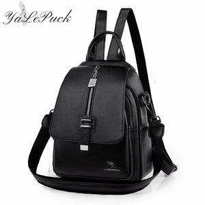 Women Backpack Leather Women Bag School Bags Multifunction Large Capacity
