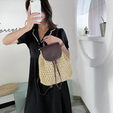 Women Straw Backpack Summer Beach Lady Weave Pack