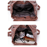 Women Backpack Preppy Style School Backpack PU Leather Women Shoulder Bag
