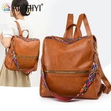 Women Backpack Retro PU College Shoulder School Bags Casual Rucksack