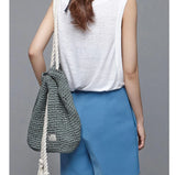 Straw Weaved Backpack Rucksack for Girls Travel Beach Bags Women