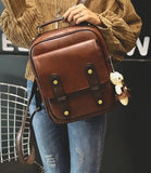 Women Backpack College Style Leather School Backpacks