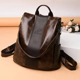 Women Backpack Soft Leather Book School Bags For Teenage Girls