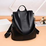 Women Backpack Soft Leather Book School Bags For Teenage Girls
