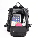 Women Backpack Soft Leather Book School Bags For Teenage Girls