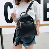 Women Backpack Female Shoulder Bag Multi-purpose Casual PU Leather