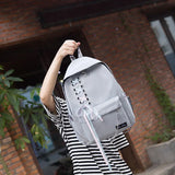 Canvas Backpack For School Girls Laptop Bag Casual Bookbag