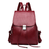 Women Backpack Girl Female Shoulder Bag For Ladies Soft Leather Bag School Bag