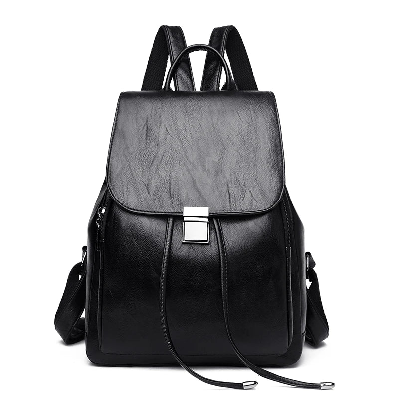 Women Backpack Girl Female Shoulder Bag For Ladies Soft Leather Bag School Bag