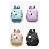 Flower Print Women School Backpack Travel Shoulder Bag