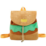 Hamburger Shape Women Backpack Drawstring Multi-Function Bag