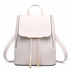 PU Leather Women Backpack School Bags For Teenagers Girls