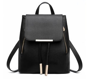 PU Leather Women Backpack School Bags For Teenagers Girls