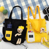 Women Backpack Japan Korea Girls Book bag Student Class Bear Messenger Crossbody