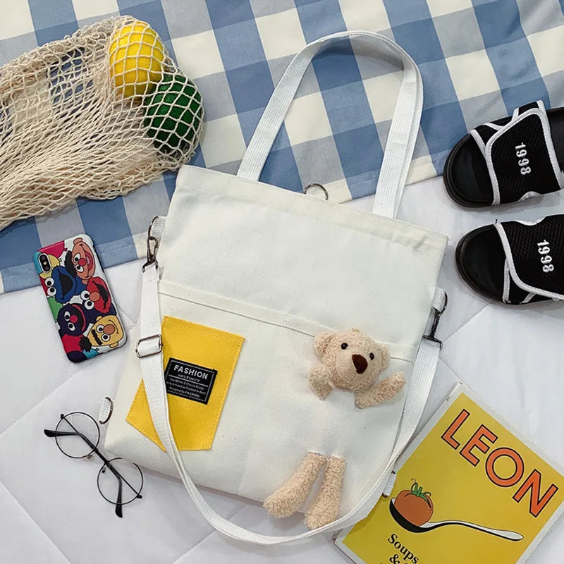 Women Backpack Japan Korea Girls Book bag Student Class Bear Messenger Crossbody