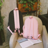 Women Backpack Lady Nylon School Backpack Fresh Bow Animal Pink