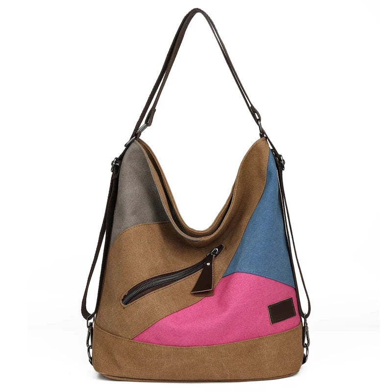 Large Capacity Patchwork Women Backpack School Bags For Teenage Girls