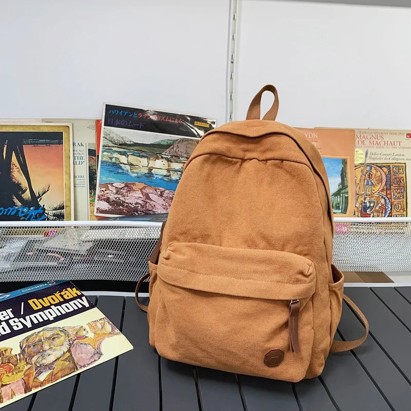 Women Canvas Backpack for Teen Girls School Travel Mochila