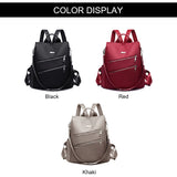 Women Backpack Light Multifunction Travel Anti-theft Red