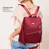 Women Backpack Light Multifunction Travel Anti-theft Red