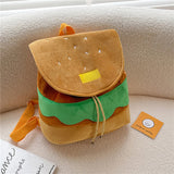 Hamburger Shaped Drawstring Backpack Shoulder Bag Multi-Function Handbag