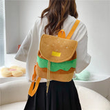 Hamburger Shaped Drawstring Backpack Shoulder Bag Multi-Function Handbag