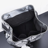 Luminous Geometric Plaid Sequin Female Backpack for Teen Girls