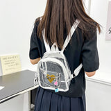 Mini Transparent PVC Rucksack Girl Clear School Bag Travel Shoulder Mochila