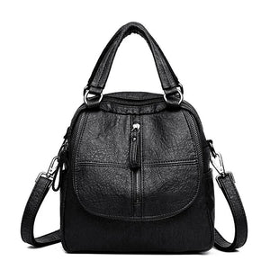 Women Mini Travel Backpack Multi-Functional Large Capacity PU Leather Bag