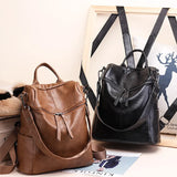 Women Backpack PU Leather School Backpack Purse Bag Waterproof