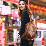 Women Backpack PU Leather School Backpack Purse Bag Waterproof