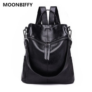 Women Backpack PU Leather School Backpacks for Teenage Girls