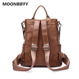 Women Backpack PU Leather School Backpacks for Teenage Girls