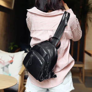 Women Backpack PU Leather Travel Shoulder Bag Multifunctional School