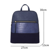 Women Backpack Patchwork Leather Backpacks Softback Bags Name Bag Preppy Style B